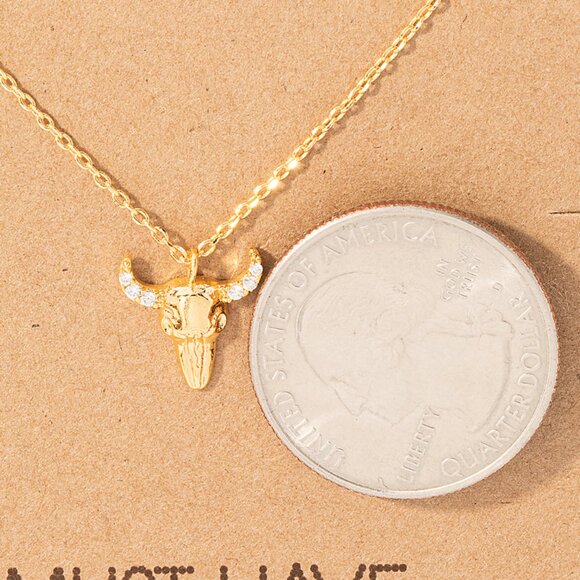 Bull Western Gold Plated Necklace - Picture 2 of 2